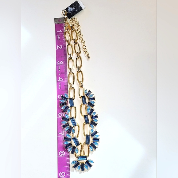 INC INTERNATIONAL CONCEPTS BLUE CRYSTAL RHINESTONE NECKLACE - NWT - Picture 4 of 5